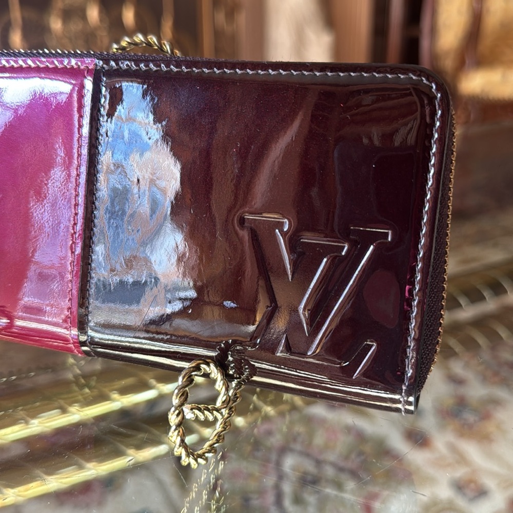 Louis Vuitton Wallet Glossy Red and Burgundy Wallet - Picture 14 of 14